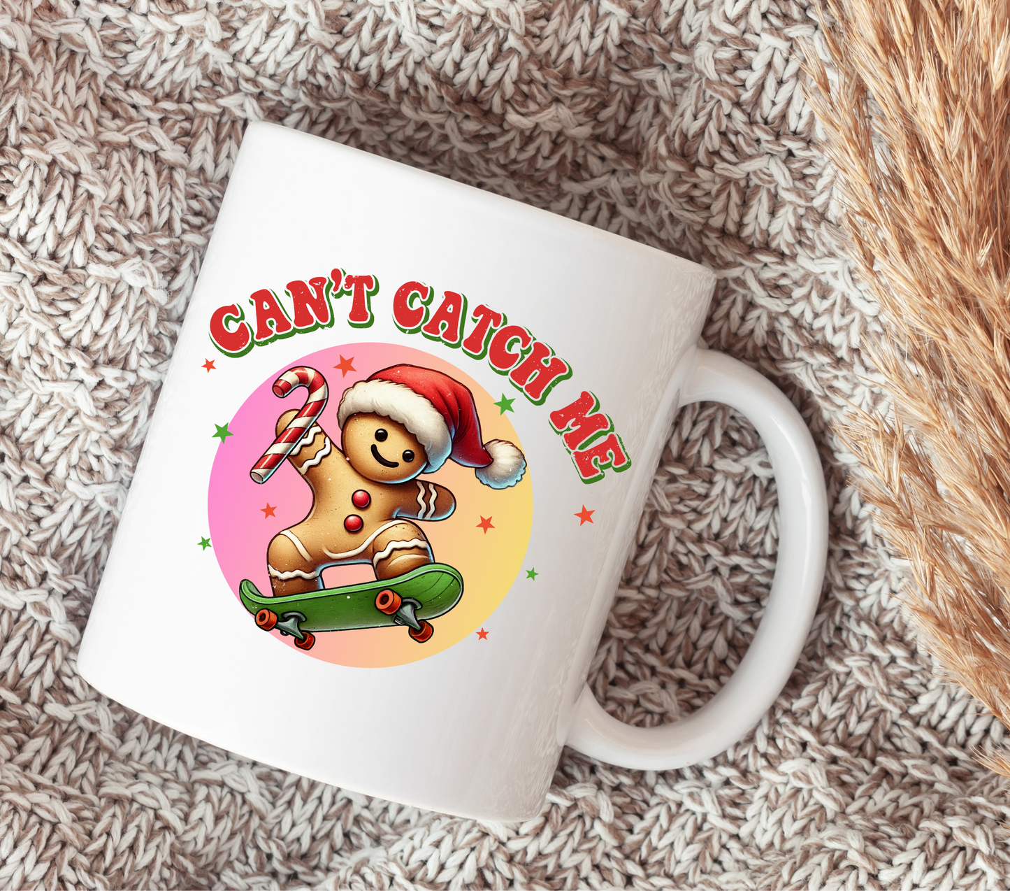 Catch Me If You Can Gingerbread Man Christmas Mug – 11oz Holiday Mug