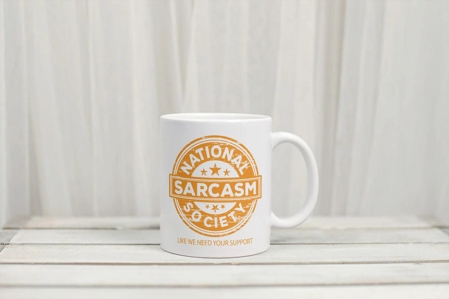National Sarcasm Society Mug - Funny 11 oz Sublimated Ceramic Coffee Cup