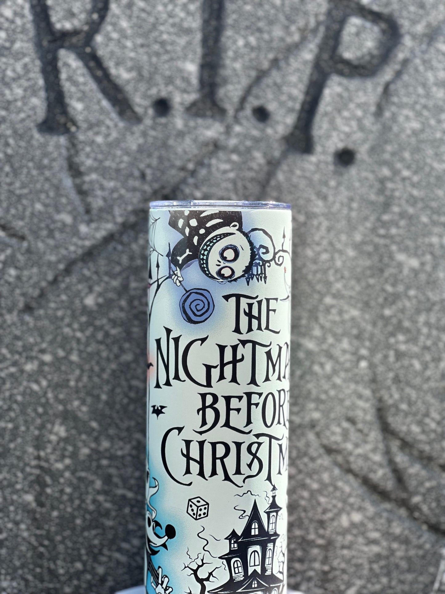 Glow-in-the-Dark Nightmare Before Christmas 20oz Stainless Steel Tumbler | Insulated & Custom Design | Perfect for Halloween Lovers
